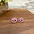 Acrylic Stud Earrings - Halloween - Pink Skull